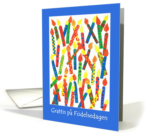 Birthday Candles Card with Swedish Greeting card (886014)