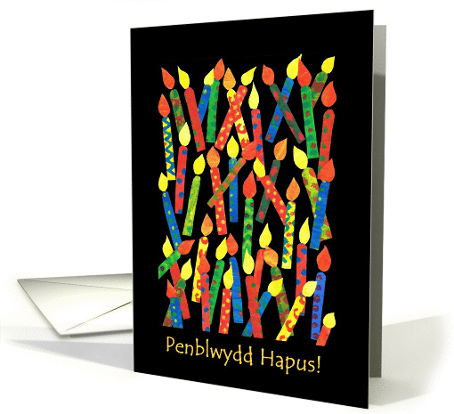 Birthday Candles Card with Welsh Greeting card (886016)