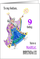 Godson’s 9th Birthday with Wizard Casting Spells card