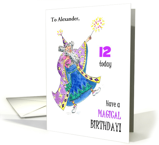 Custom Name and Age Birthday Wishes with Magician card (887891)
