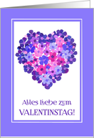 Valentine’s Heart of Flowers with German Greeting Blank Inside card