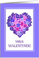 Valentine’s Heart of Flowers with Polish Greeting Blank Inside card