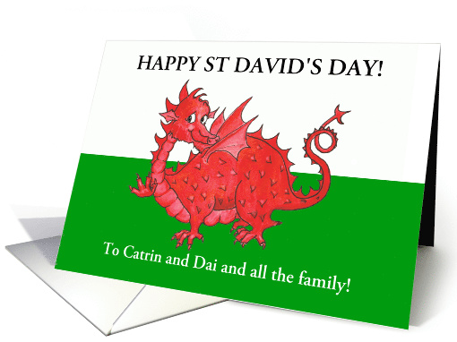 Custom Front St David's Day Dragon Greeting Blank Inside card (894317)