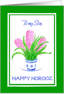 For Son Norooz Hyacinths Pretty Pink Spring Flowers card