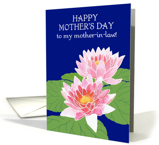 For Mother in Law on Mother's Day with Pink Water Lilies card (921612)