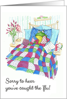 Get Well Soon from ’Flu with Fun Green Frog card