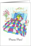 Get Well in Finnish with Fun Frog in Bed Blank Inside card