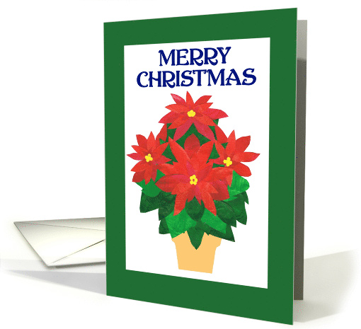 Merry Christmas with Bright Red Poinsettia card (931020)