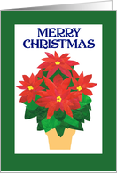 Merry Christmas with Bright Red Poinsettia card