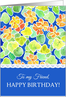 For Friend’s Birthday with Bright Nasturtiums Pattern card