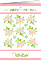 Grandparents Day Vintage Pink Rosebuds with Love card