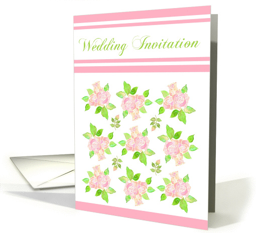 Vintage Pink Roses Wedding Invitation card (936469)