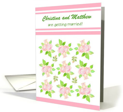 Custom Front Vintage Pink Roses 'Save the Date' card (936470)