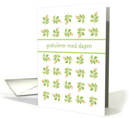 Pretty Rosebuds Birthday Card, Norwegian Greeting card (938215)