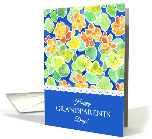 For Grandparents Day with Bright Orange Nasturtiums Pattern card