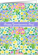 Grandparents Day Wishes with Primroses Pattern card