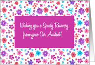 Get Well From Car Accident with Ditsy Floral Pattern card