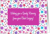 Get Well From Back Surgery with Ditsy Floral Pattern card