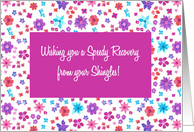 Get Well From Shingles with Ditsy Floral Pattern card