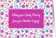 Get Well From Shoulder Surgery with Ditsy Floral Pattern card