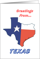 Texas Map - Texas Greeting card