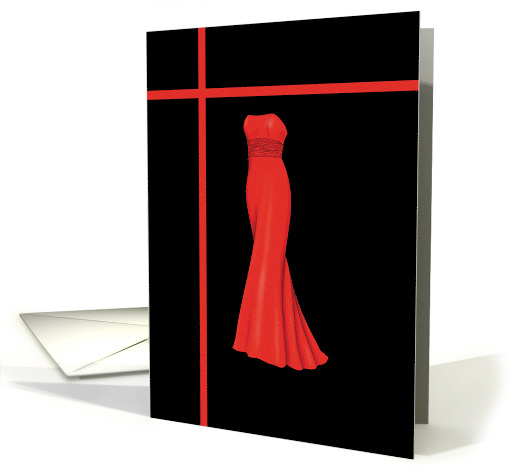 Red Formal Dress - Note Cards - Blank card (542440)