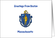 Massachusetts - City of Boston - Flag - Souvenir Card