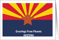 Arizona - City of Phoenix - Flag - Souvenir Card