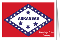 Arkansas - City of Conway - Flag - Souvenir Card