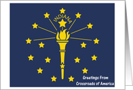 Indiana - Crossroads of America - Flag - Souvenir Card