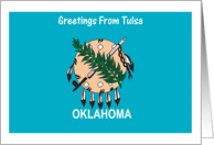 Oklahoma - City of Tulsa - Flag - Souvenir Card