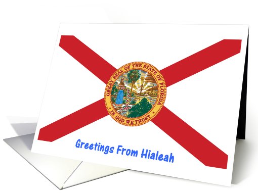 Florida - City of Hialeah - Flag - Souvenir card (560092)