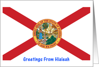 Florida - City of Hialeah - Flag - Souvenir Card