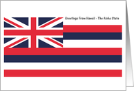 Hawaii - The Aloha State - Flag - Souvenir Card