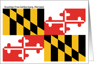 Maryland - City of Gaithersburg - Flag - Souvenir Card