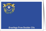 Nevada - City of Boulder - Flag - Souvenir Card