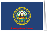 New Hampshire - City of Concord - Flag - Souvenir Card