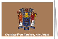 New Jersey - City of Hamilton - Flag - Souvenir Card
