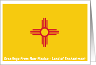 New Mexico - Land of Enchantment - Flag - Souvenir Card