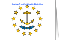 Rhode Island - City of West Warwick - Flag - Souvenir Card
