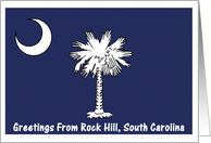 South Carolina - City of Rock Hill - Flag - Souvenir Card