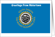 South Dakota - City of Watertown - Flag - Souvenir Card