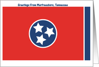 Tennessee - City of Murfreesboro - Flag - Souvenir Card