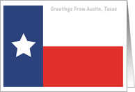 Texas - City of Austin - Flag - Souvenir Card