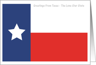 Texas - The Lone Star State - Flag - Souvenir Card