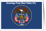 Utah - City of West Valley - Flag - Souvenir Card