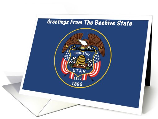Utah - The Beehive State - Flag - Souvenir card (564878)