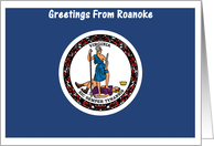 Virginia - City of Roanoke - Flag - Souvenir Card