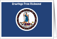 Virginia - City of Richmond - Flag - Souvenir Card