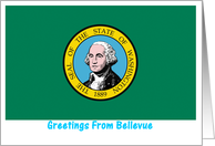 Washington - City of Bellevue - Flag - Souvenir Card